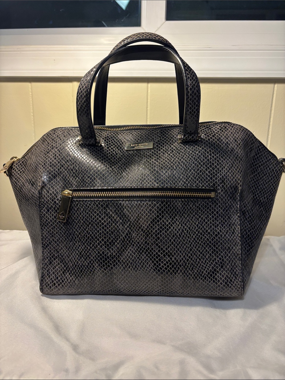 VGUC Kate Spade Parliament Square Exotic Savannah Satchel - Snakeskin Embossed